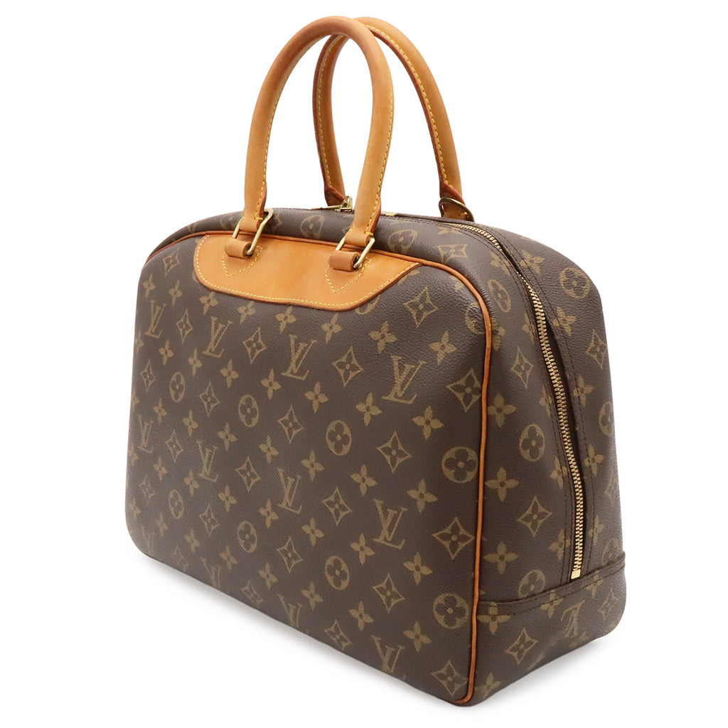 Louis Vuitton Deauville – nærbilde av håndtak i lyst skinn